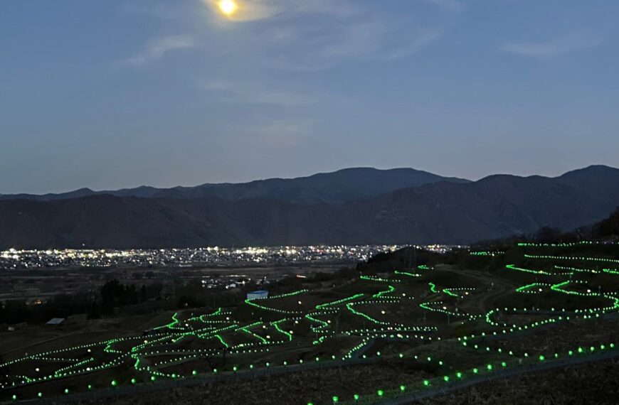 姨捨・ペットボタルの夜景